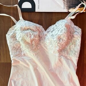Vintage Nylon Lace Lingerie Dress Slip